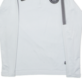 NIKE Paris St Germain Training Mens Football Shirt Jersey Grey 1/4 Zip S