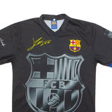 FC Barcelona Messi #10 Fan Mens Football Shirt Jersey Black V-Neck S