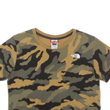 THE NORTH FACE Camoflauge Womens T-Shirt Green Crew Neck XS