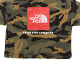 THE NORTH FACE Camoflauge Womens T-Shirt Green Crew Neck XS