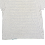 LACOSTE Striped Mens T-Shirt Grey Crew Neck S