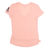 ADIDAS Womens T-Shirt Pink V-Neck XS