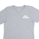 NIKE Just Do It Athletic Cut Mens T-Shirt Grey Crew Neck S