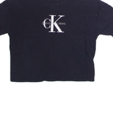 CALVIN KLEIN JEANS Cropped Womens T-Shirt Black Crew Neck XS