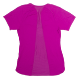 NIKE Womens T-Shirt Pink V-Neck XS