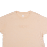 LEVI'S Cropped Womens T-Shirt Beige Crew Neck M