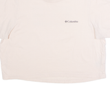 COLUMBIA Cropped Womens T-Shirt Beige Crew Neck M