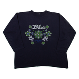 BLUE ORIGINAL CLASSIC Floral Womens Sweatshirt Blue S