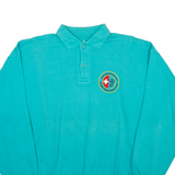 SWITCHER Swiss Mens Sweatshirt Blue Collared 90s L