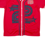 TWO ANGLE ATHLETICS Baseball Button Up Mens Jersey Red USA Button Neck M