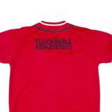 TWO ANGLE ATHLETICS Baseball Button Up Mens Jersey Red USA Button Neck M