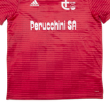 ADIDAS Les Bois Fc Mens Football Shirt Jersey Red M