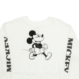DISNEY Mickey Mouse Crop Womens Sweatshirt White 2XL
