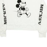 DISNEY Mickey Mouse Crop Womens Sweatshirt White 2XL