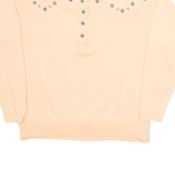 CLAUS PETITES Womens Sweatshirt Pink Button Neck S