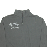 THE ROLLING STONES Crop Womens Sweatshirt Grey 1/4 Zip XL