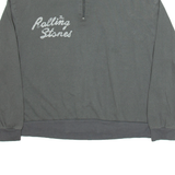 THE ROLLING STONES Crop Womens Sweatshirt Grey 1/4 Zip XL