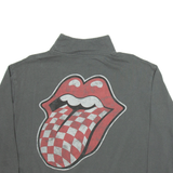 THE ROLLING STONES Crop Womens Sweatshirt Grey 1/4 Zip XL