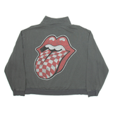 THE ROLLING STONES Crop Womens Sweatshirt Grey 1/4 Zip XL