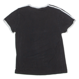 ADIDAS ORIGINALS Womens T-Shirt Black Crew Neck UK 8