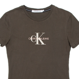 CALVIN KLEIN JEANS Womens T-Shirt Green XS