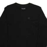 CHAMPION Mens T-Shirt Black Long Sleeve S