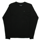 CHAMPION Mens T-Shirt Black Long Sleeve S