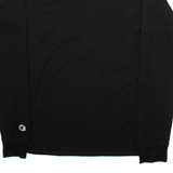 CHAMPION Mens T-Shirt Black Long Sleeve S