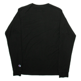 CHAMPION Mens T-Shirt Black Long Sleeve S