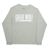 CHAMPION Great Wolf Lodge Mens T-Shirt Grey Long Sleeve L