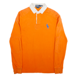 POLO RALPH LAUREN Custom Fit Mens Polo Shirt Orange Long Sleeve S