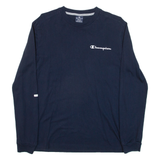 CHAMPION Mens T-Shirt Blue Long Sleeve S