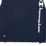 CHAMPION Mens T-Shirt Blue Long Sleeve S