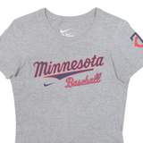NIKE Minnesota Baseball Slim Fit Womens T-Shirt Grey USA S