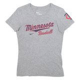 NIKE Minnesota Baseball Slim Fit Womens T-Shirt Grey USA S
