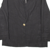 MASSIMO DUTTI Womens Blazer Coat Black Linen L