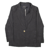 MASSIMO DUTTI Womens Blazer Coat Black Linen L