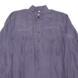 MARCEL CLAIR Mens Plain Shirt Purple Long Sleeve M