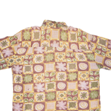 SALVANO Mens Shirt Green Crazy Pattern L