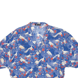 ZARA Cropped Womens Shirt Blue Floral L