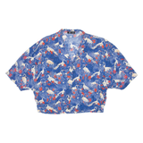 ZARA Cropped Womens Shirt Blue Floral L