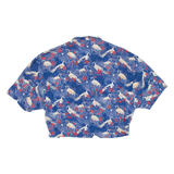 ZARA Cropped Womens Shirt Blue Floral L