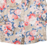 CARAT Womens Shirt Brown Floral 3/4 Sleeve UK 14