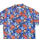 COSTAVANA Mens Hawaiian Shirt Blue Floral S