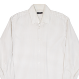 BOSS Mens Shirt White Check Long Sleeve XL