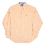 TOMMY HILFIGER Mens Shirt Orange Check Long Sleeve XL