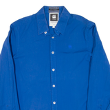 G-STAR Mens Plain Shirt Blue Long Sleeve M