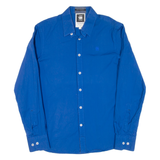 G-STAR Mens Plain Shirt Blue Long Sleeve M