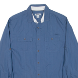 DKNY Mens Plain Shirt Blue Long Sleeve M