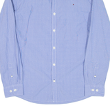 TOMMY HILFIGER Mens Shirt Blue Spotted Long Sleeve S